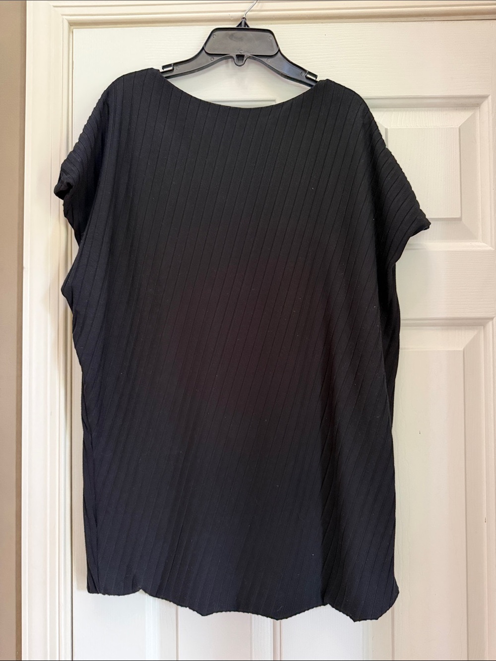 Banana Republic Black Ribbed Short-Sleeve Top